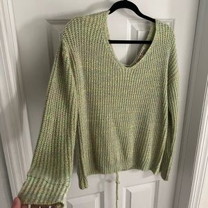 Slouchy, colorful sweater